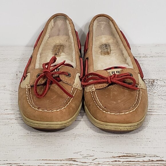 Sperry  Top-Sider  Red Plaid & Leather Loafers  Women's Size 9M - Picture 5 of 6